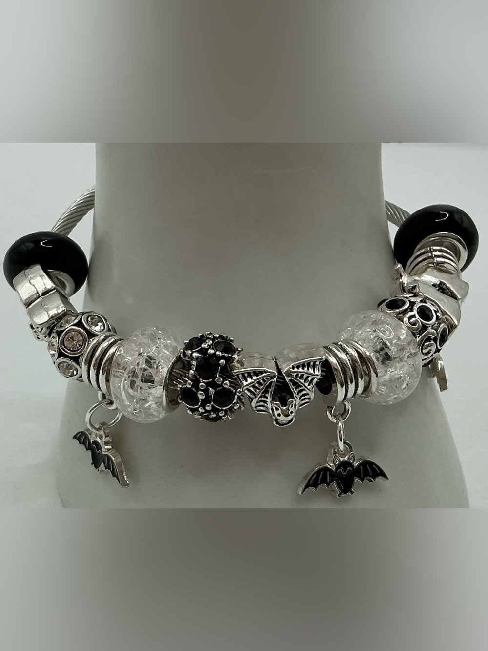 CUSTOM HANDMADE EUROPEAN GLASS BEAD CHARM BRACELETS-SEE DESRIPTION